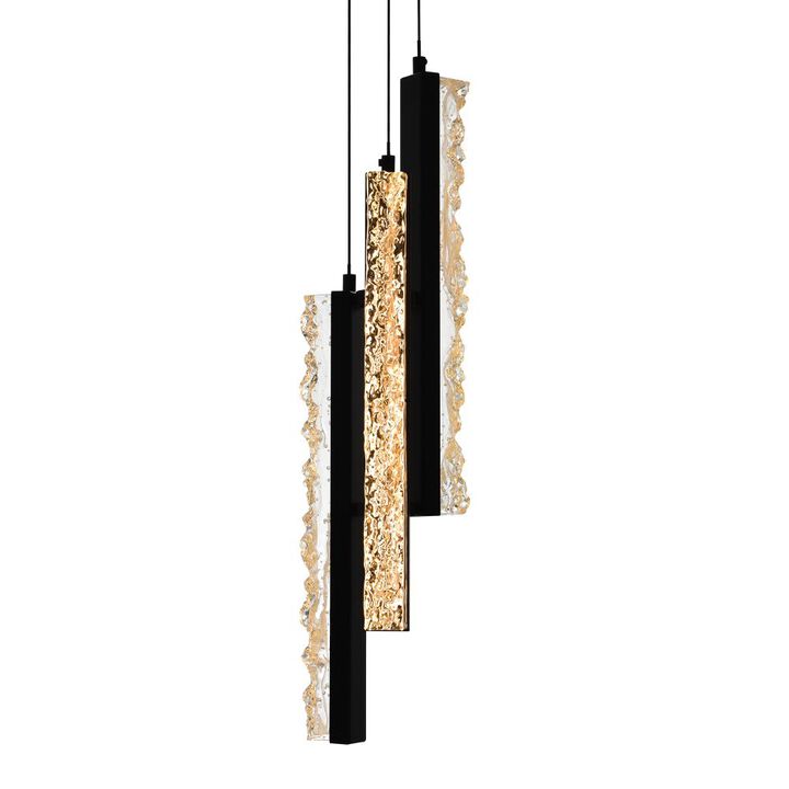 Stagger Integrated LED Black Mini Pendant