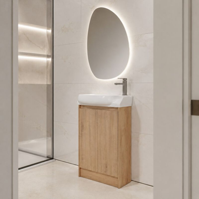 ELEMENT ACE 23 Inch Freestanding Bathroom Vanity with Ceramic Sink, Adjustable Shelves, Soft Close Doors, Water Resistant Finish image number 2
