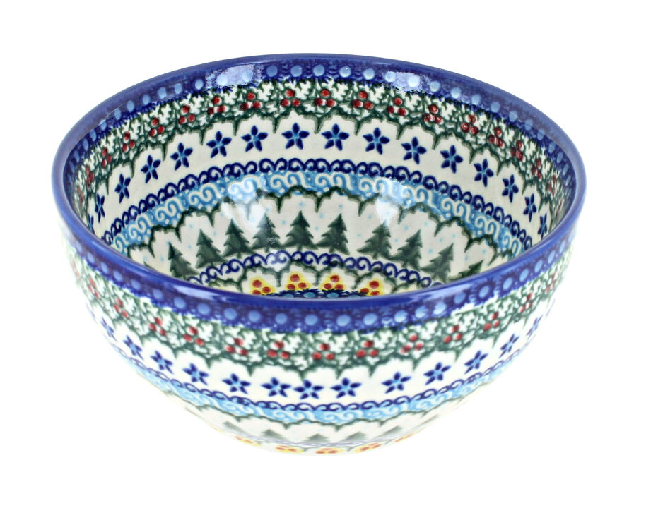 Blue Rose Polish Pottery Fairy Meadow Cereal/Soup Bowl