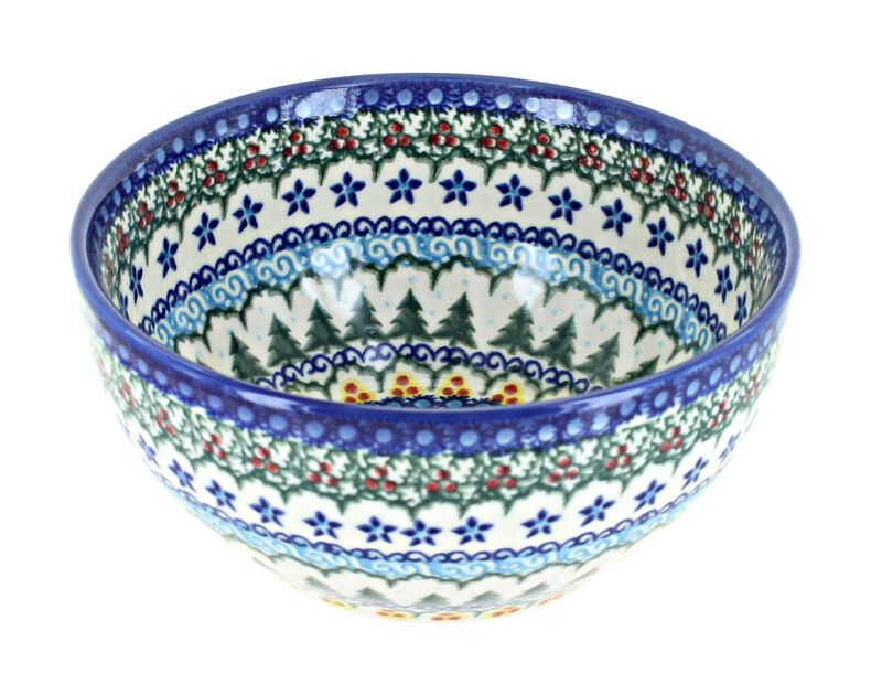 Blue Rose Polish Pottery Fairy Meadow Cereal/Soup Bowl