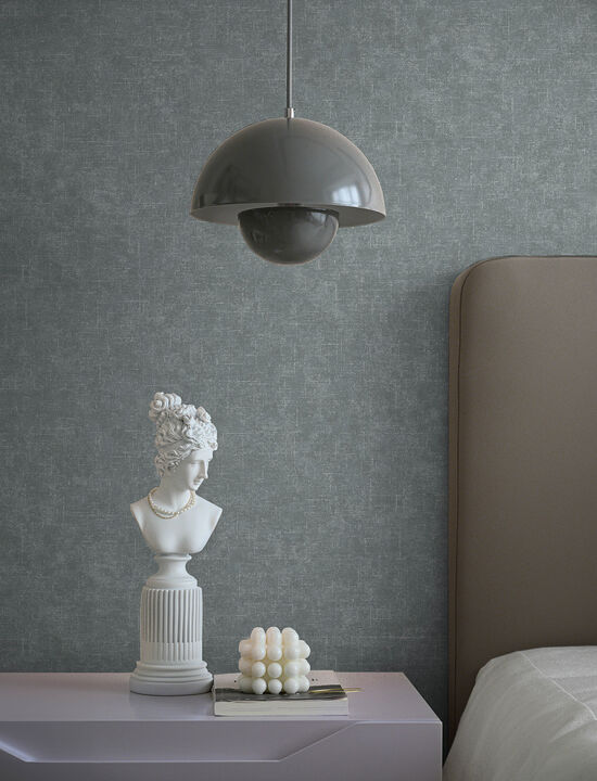Beloit Dark Grey Shimmer Linen Wallpaper (Set of 2)