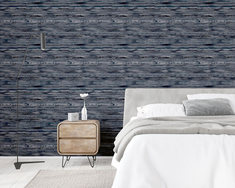Philomena Denim Striated Wallpaper (Set of 2)