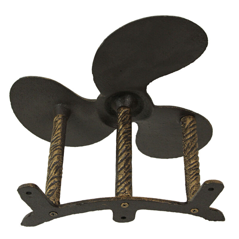 Bronze Cast Iron Boat Propeller Wall Mounted Decorative Garden Hose Holder Decor image number 2