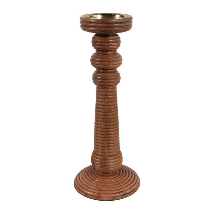 13x6" Ribbed Mango Wood Pillar