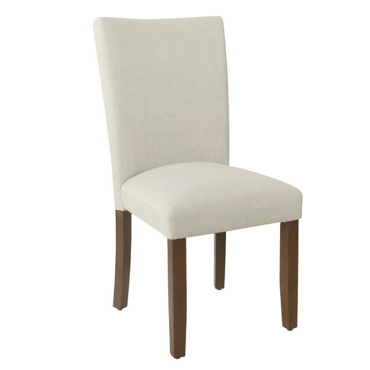 Jax Parsons Dining Chair Set of 2, Walnut Legs, Gray Woven Polyester