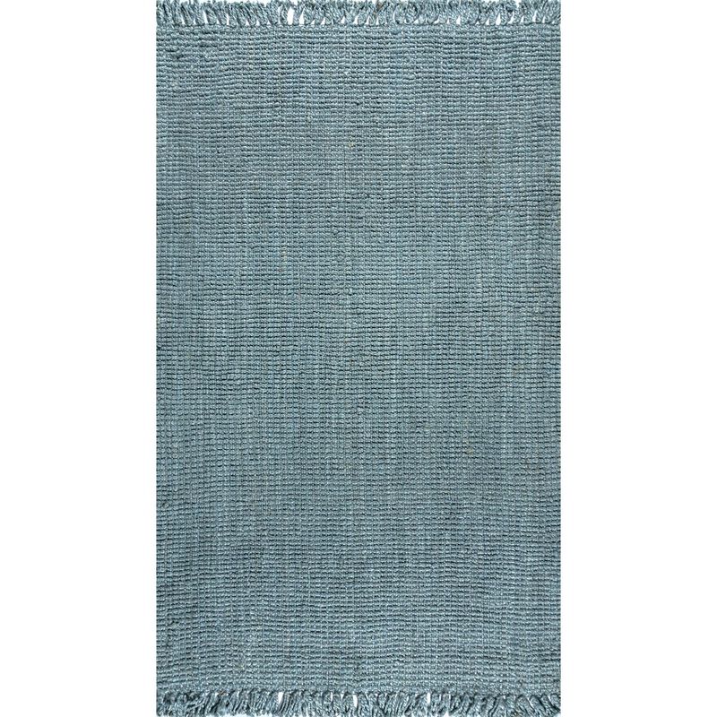 Pata Hand Woven Chunky Jute with Fringe Area Rug