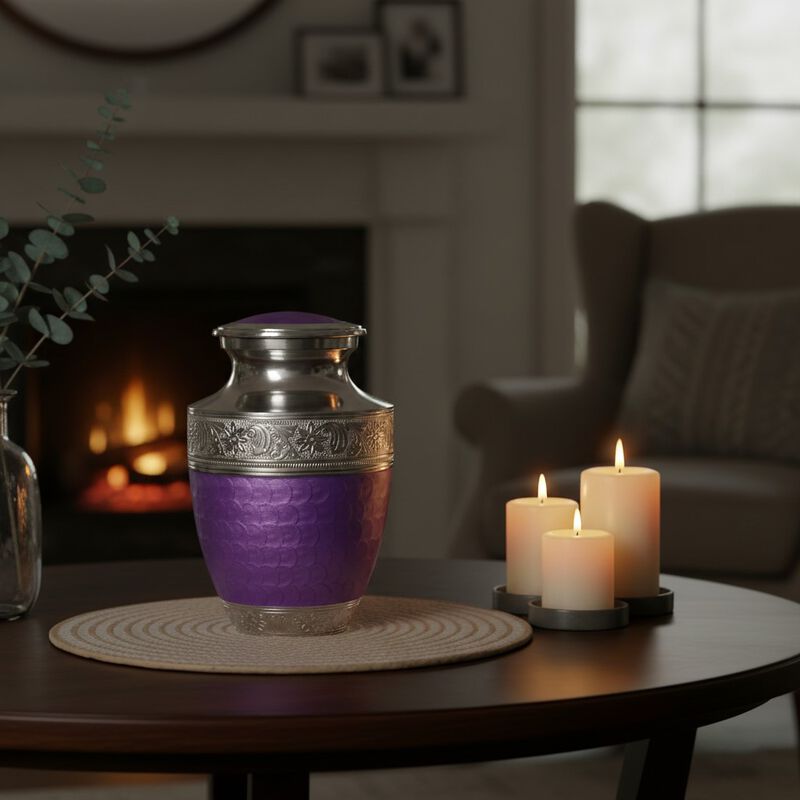 Engraved Memorial Urn with Textured image number 7