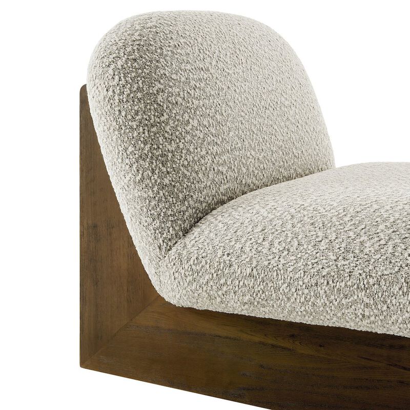Loyal Boucle Fabric Accent Chair and Ottoman Set image number 7