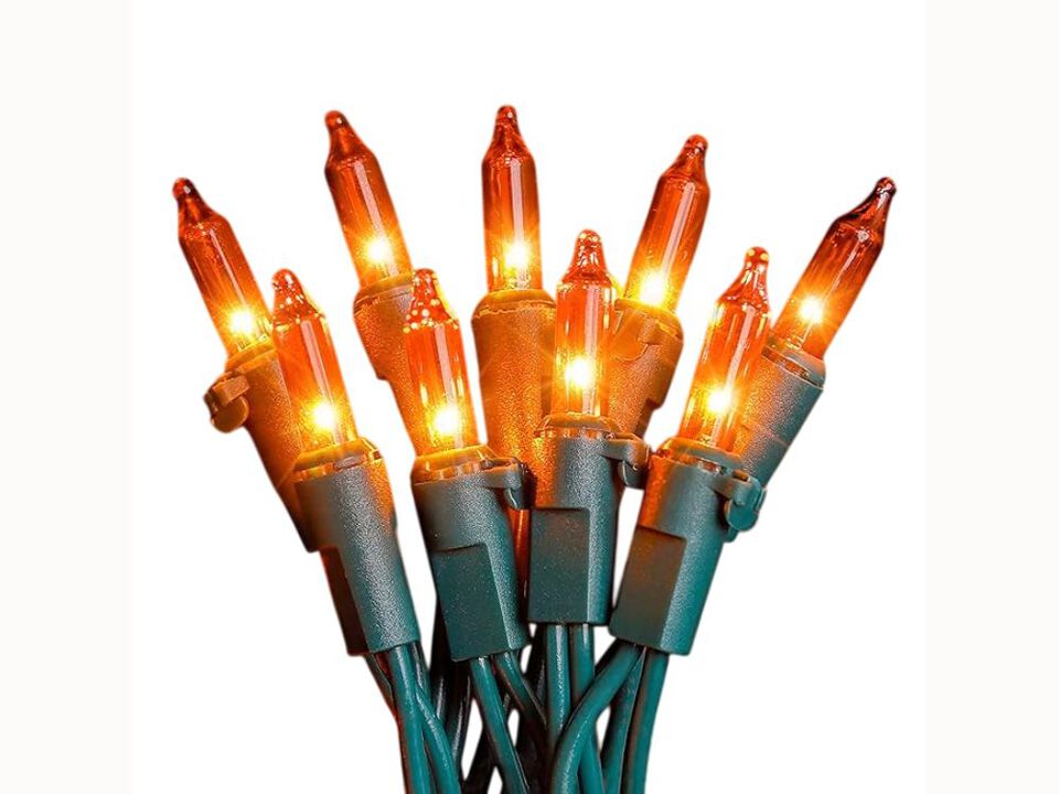 13FT Mini Orange Halloween Lights – 2-Pack 50 Incandescent UL-Certified String Lights for Indoor/Outdoor Holiday & Party Decor