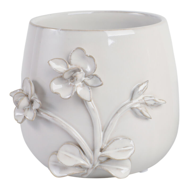 6" Flower Applique Planter image number 0