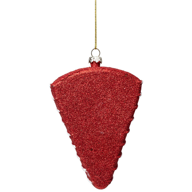 5" Red and Green Shatterproof Strawberry Cake Slice Christmas Ornament image number 6