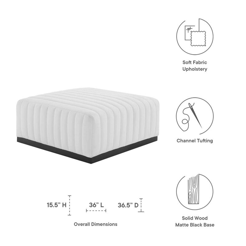 Conjure Channel Tufted Upholstered Fabric Ottoman image number 5