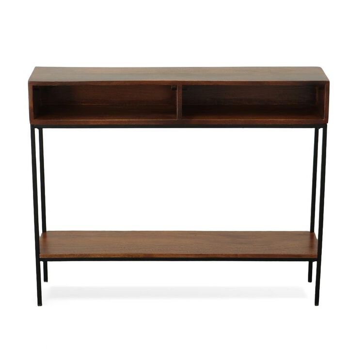Carolina Living Edvin Console Table - Chestnut/Black