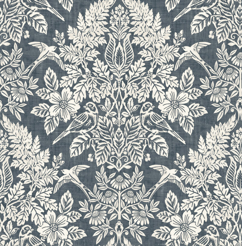 Finch Blue Woodland Wallpaper image number 0