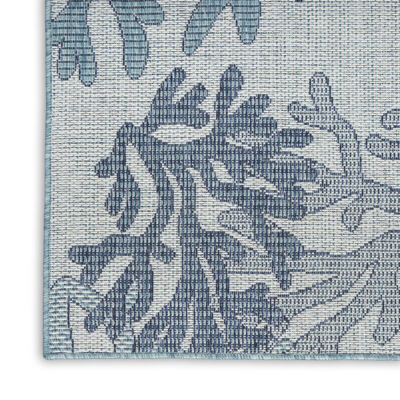HomeRoots 4' X 6' Navy Blue Ivory And Blue Nautical Indoor Outdoor Area Rug image number 2