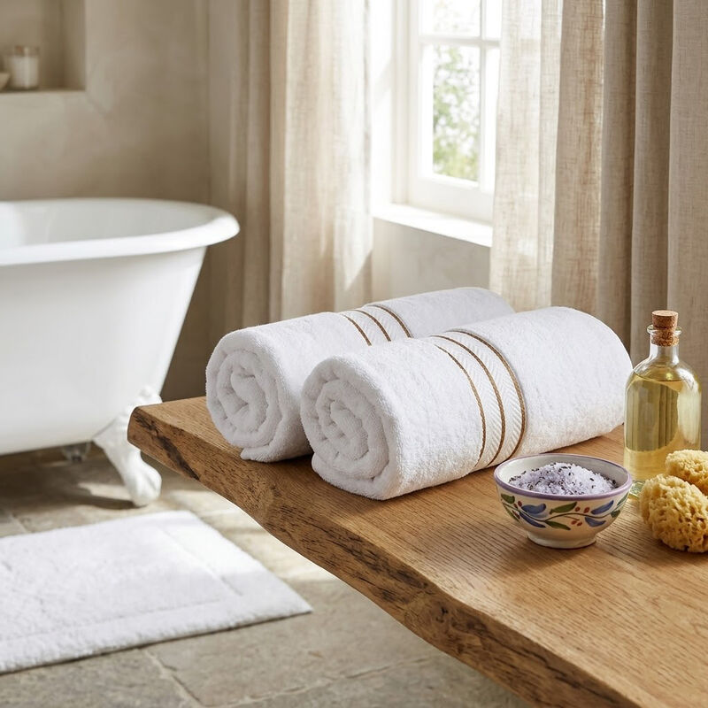 Plush Cotton Bath Sheet 2 Piece for Bathroom and Spa Use image number 1