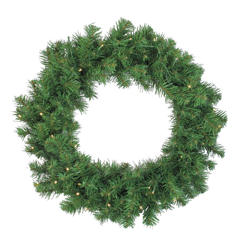 4-Piece Artificial Winter Spruce Christmas Tree  Wreath and Garland Set 6.5' - Clear Lights