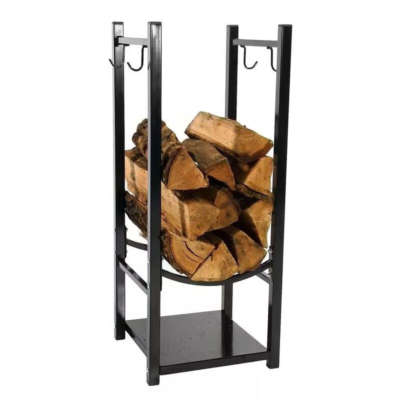 Hivvago Black Indoor/Outdoor 32-inch Firewood Log Rack