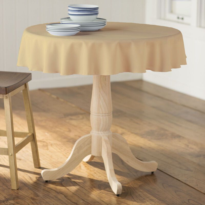 Polyester Poplin Round Tablecloth 58 Inch Dining Table Cover image number 1