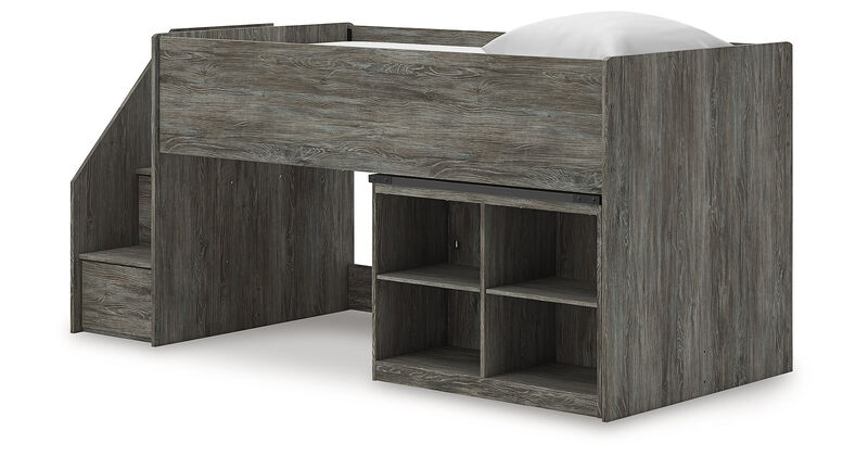 Frandern Twin Loft Bed with Bookcase Storage image number 2