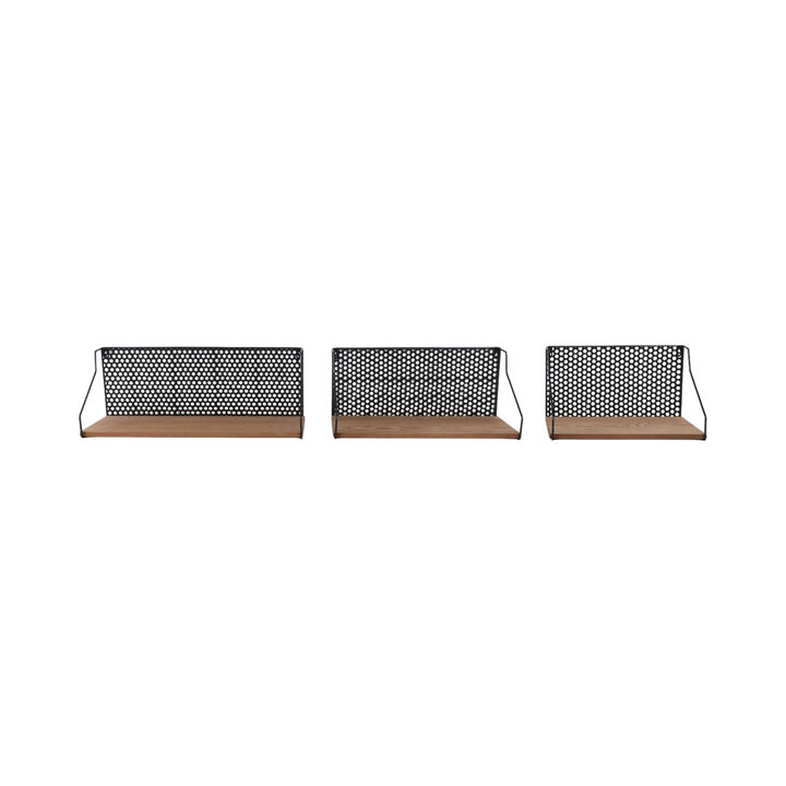 Metal/Wood S/3 Shelves