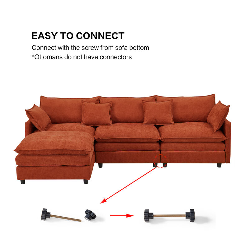 Vulwab 105" Modular Sectional Couch image number 4