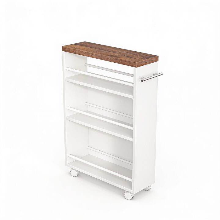 Tribesigns 4-Tier Storage Cart, Slim Rolling Narrow Kitchen Cart for Small Place
