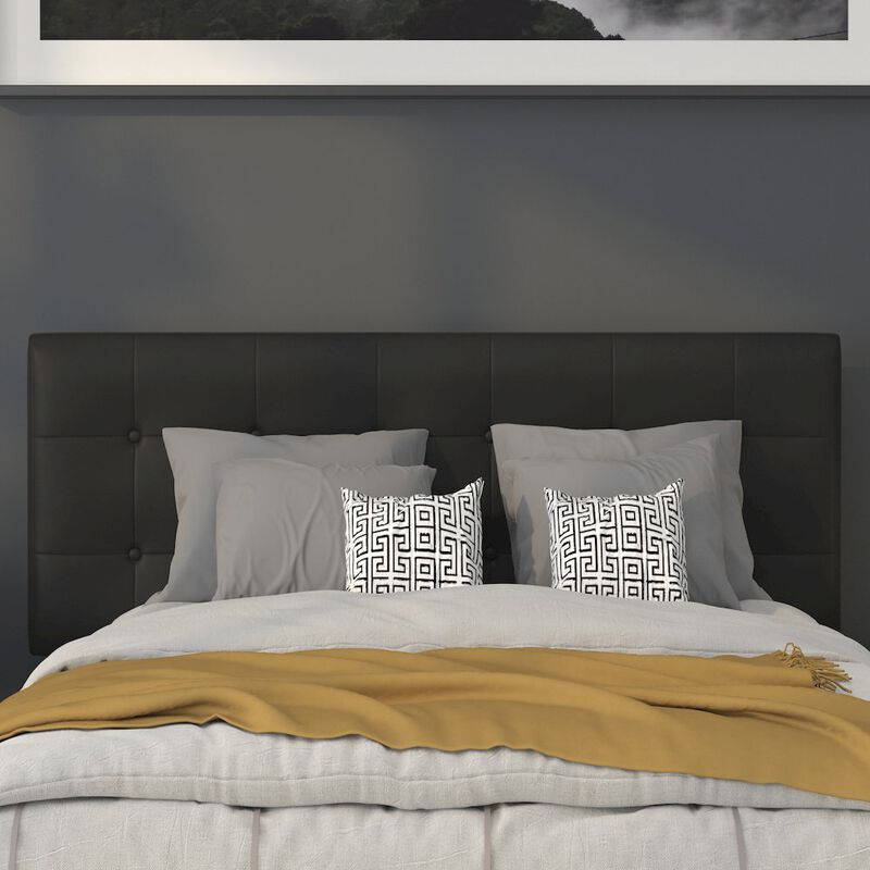 Flash Furniture Tufted Upholstered Full Size Headboard in Black Vinyl image number 8