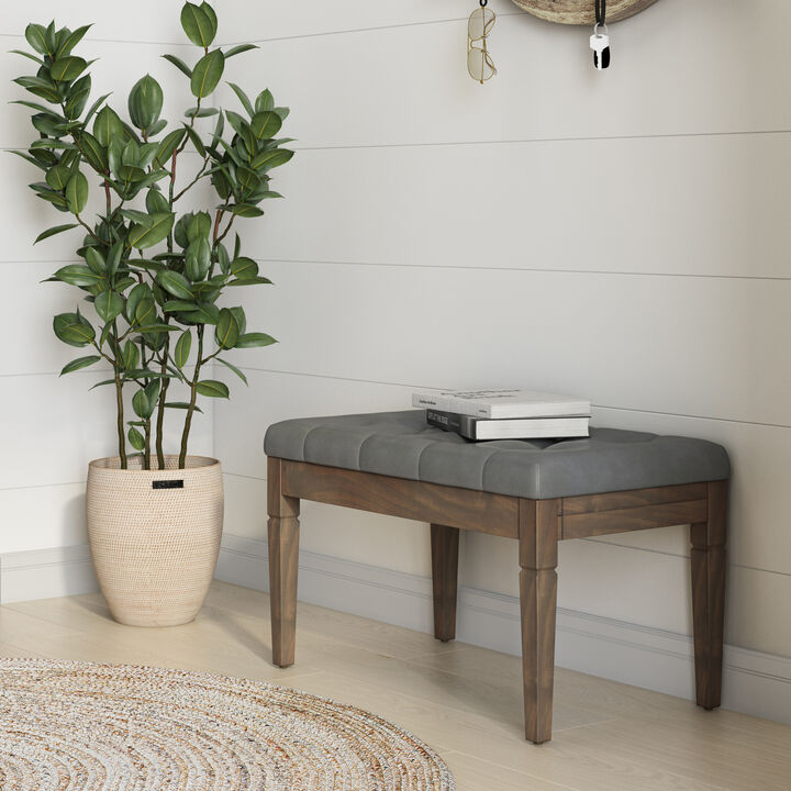 Simpli Home Waverly Small Tufted Ottoman Bench