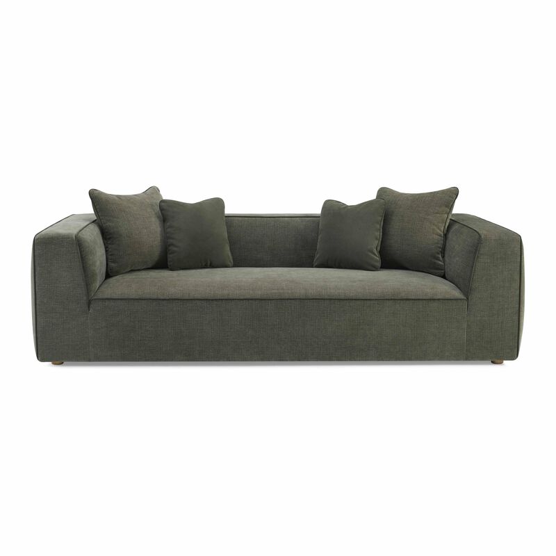 Tristine Olive Green Upcycled Basketweave Sofa image number 0