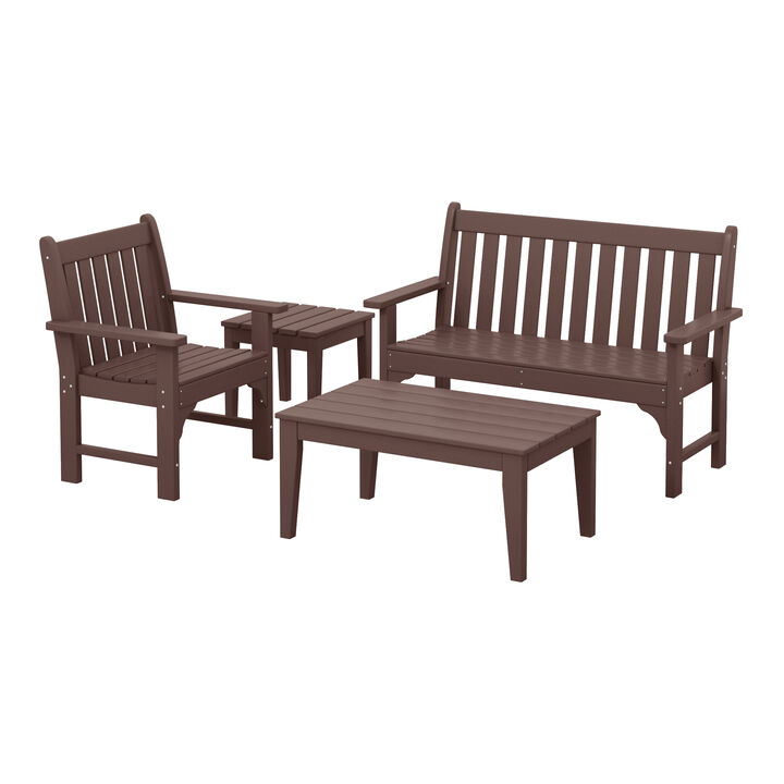 WestinTrends 4-Piece HDPE Outdoor Patio Furniture Couch Set