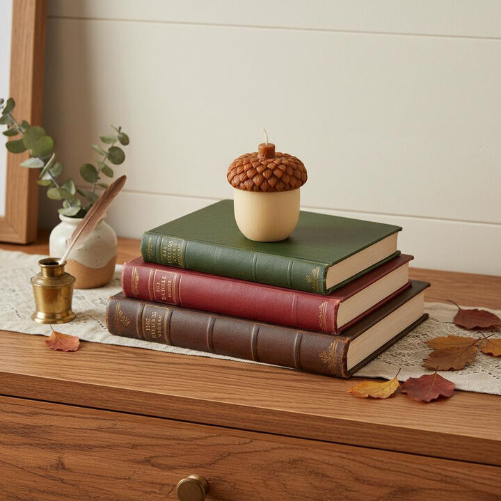 HomeRoots 4" Unscented Dimensional Acorn Candle