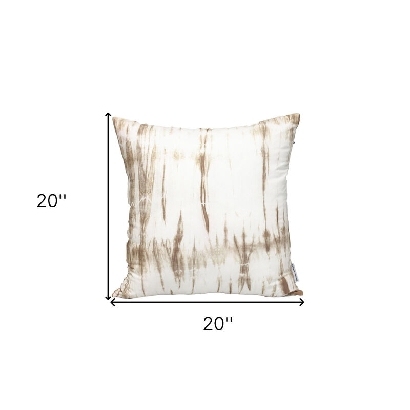 HomeRoots 20" Brown and White Striped Cotton Throw Pillow image number 4