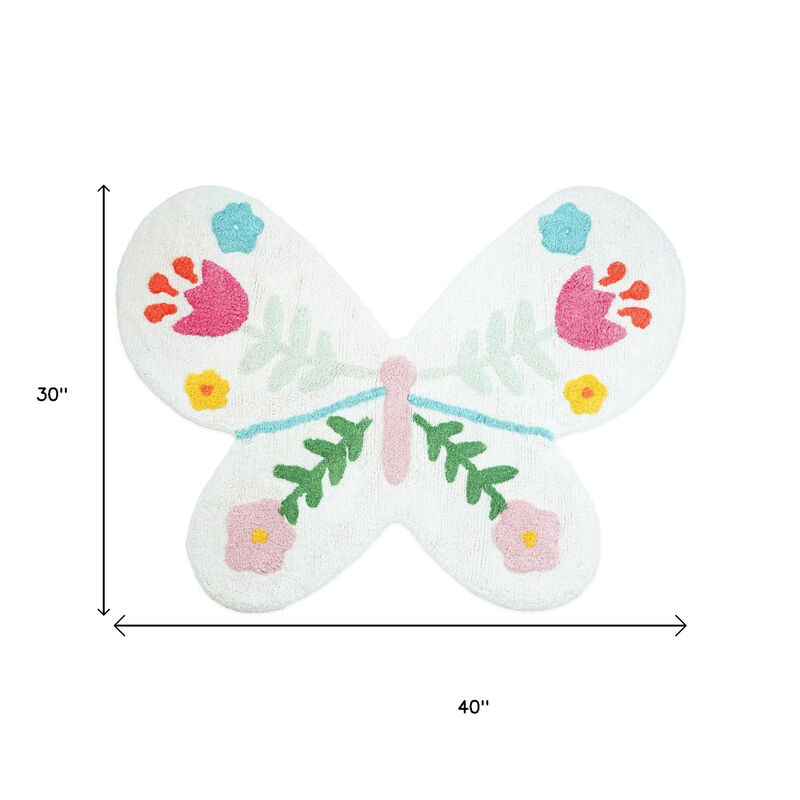 HomeRoots Butterfly Youthful Hand Knotted Washable Area Rug image number 3