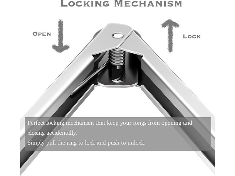 ALLWIN-HOUSEWARE W 2 Pack Black Kitchen Tongs, Premium Silicone BPA Free Non-Stick Stainless Steel