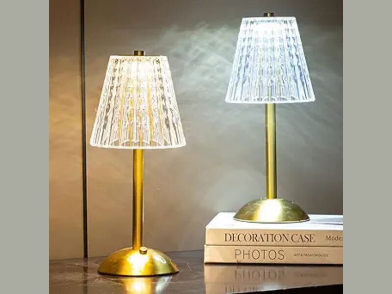 Cordless Rechargeable Gold Table Lamps Set of 2 Outdoor LED Lights image number 1