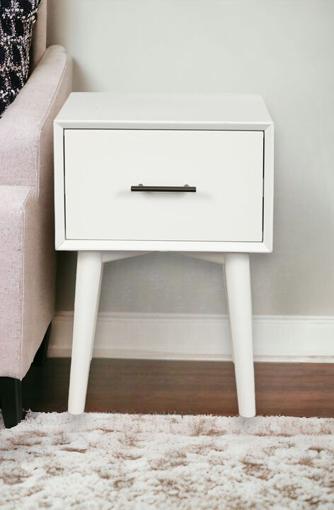 Wood End Table with Drawer, Compact Storage Table for Living Room or Bedroom