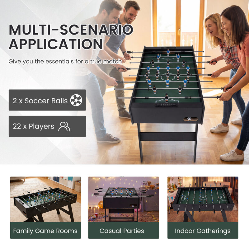Folding Soccer Foosball Table for Family Game Room and Home Entertainment image number 5