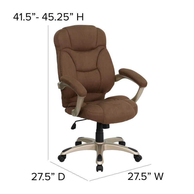 Jessie High Back Black LeatherSoft Contemporary Executive Swivel Ergonomic Office Chair image number 3