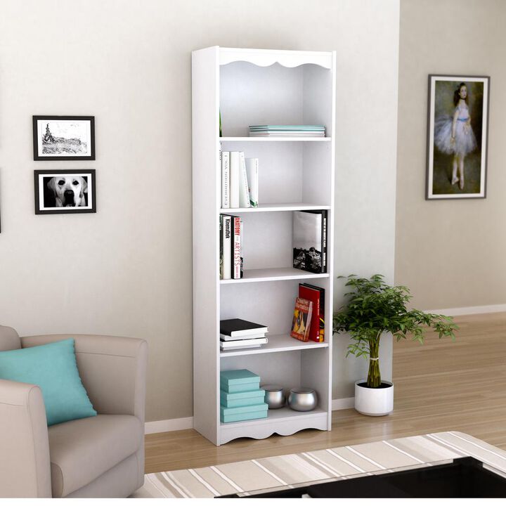 CorLiving Hawthorn 72 Tall Bookcase in Frost White