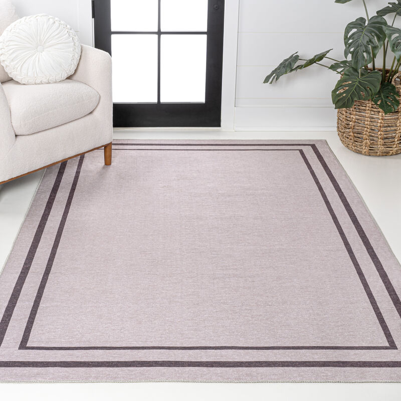 Sloane Classic 2-Stripe Border Washable Area Rug