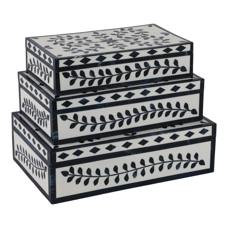 S/3 Blue Petals Boxes image number 5