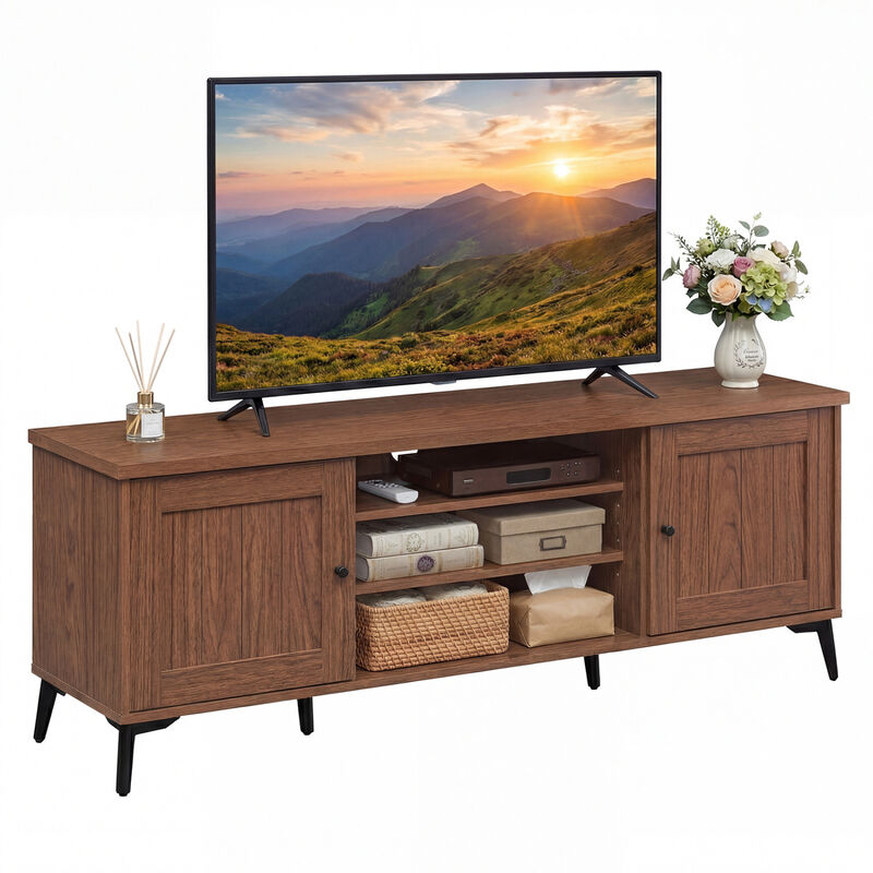 Modern Entertainment Center TV Stand with 2 Doors for 65 Inch TVs image number 3