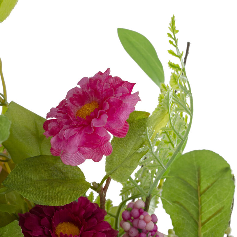 Chrysanthemum and Hydrangea Floral Spring Wreath  Pink 23"