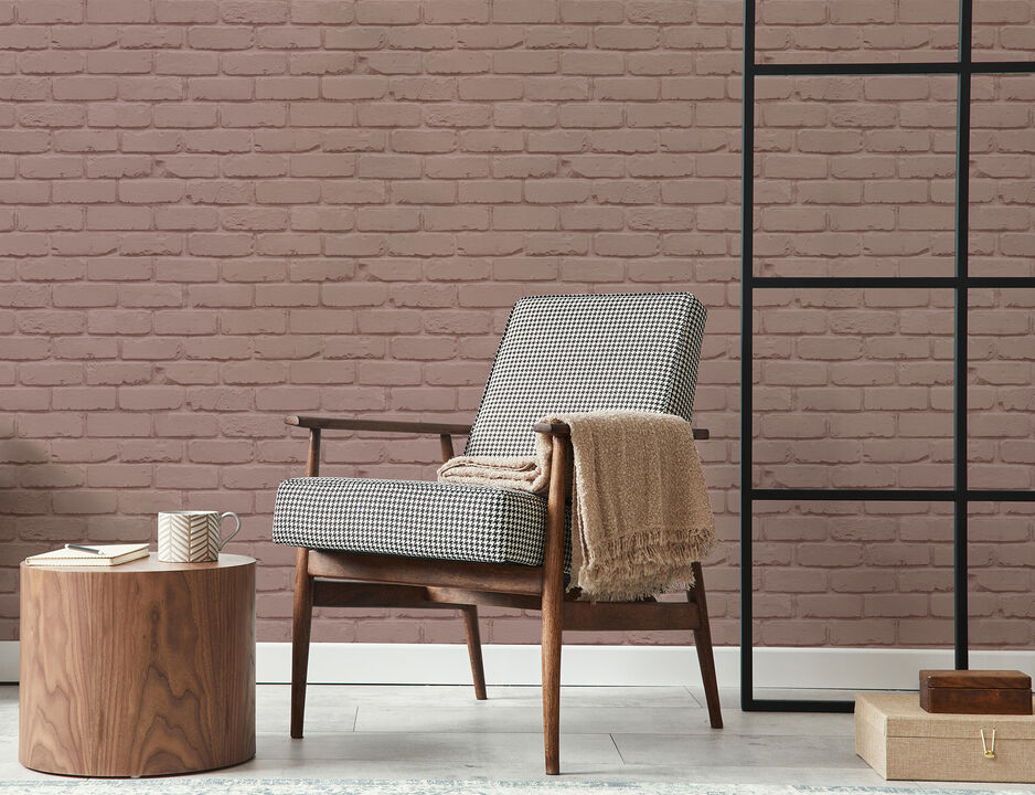 Alpin Pink Painted Brick Wallpaper