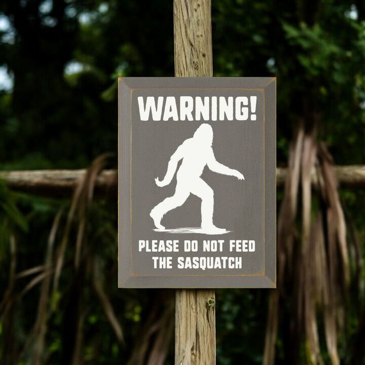 Warning Please Do Not Feed the Sasquatch Funny Wooden Wall Sign