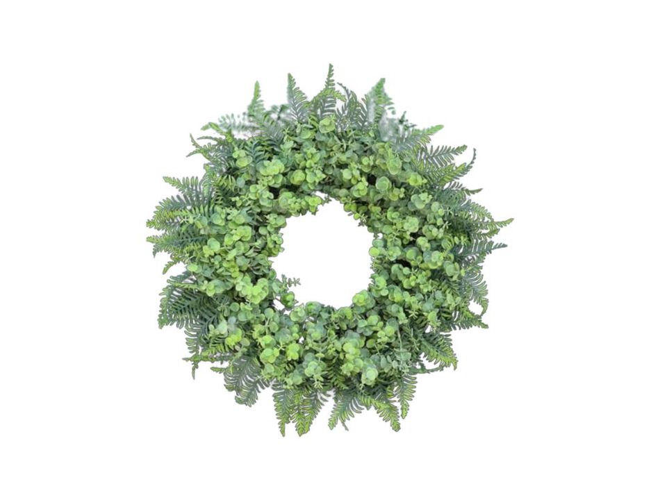 26 Eucalyptus Boston Ferns Wreath Front Door Large Artificial Greenery Outdoor