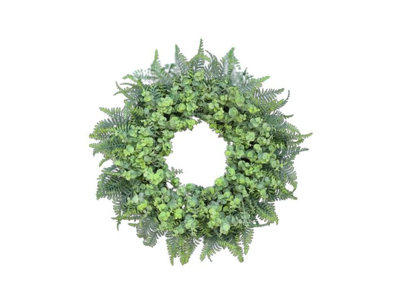 26 Eucalyptus Boston Ferns Wreath Front Door Large Artificial Greenery Outdoor image number 0