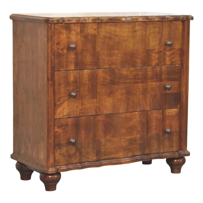 Artisan Furniture Solid Wood Lume 3 Drawer Chest, Brown image number 3