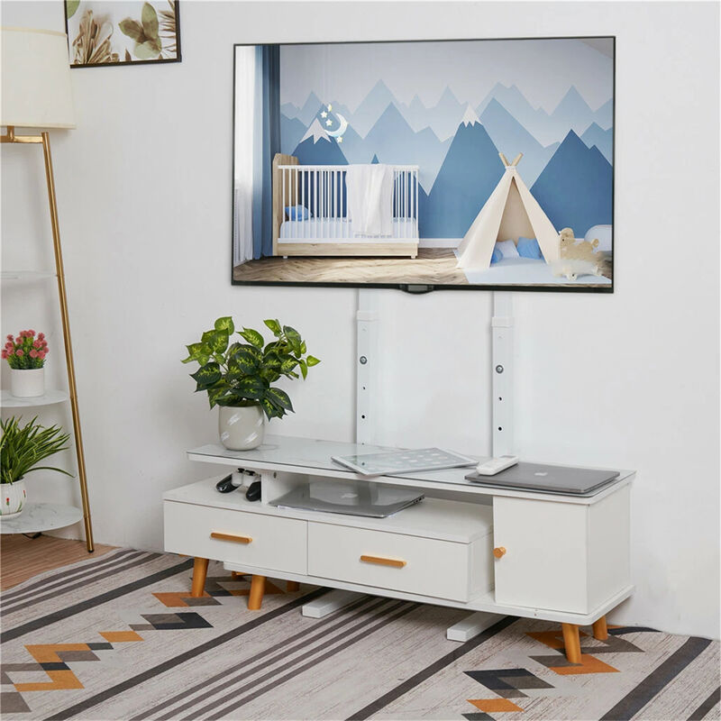 Extra Large Floor TV Stand, TV Mount Adjustable Height Free Standing for 32&rdquo;-65&rdquo; LED LCD Home Office image number 8